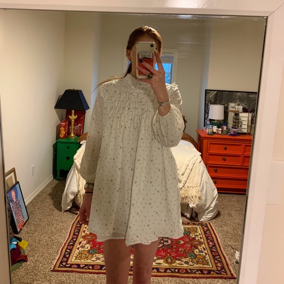 Pintuck Ditsy Floral Dress - Picture 2 of 2